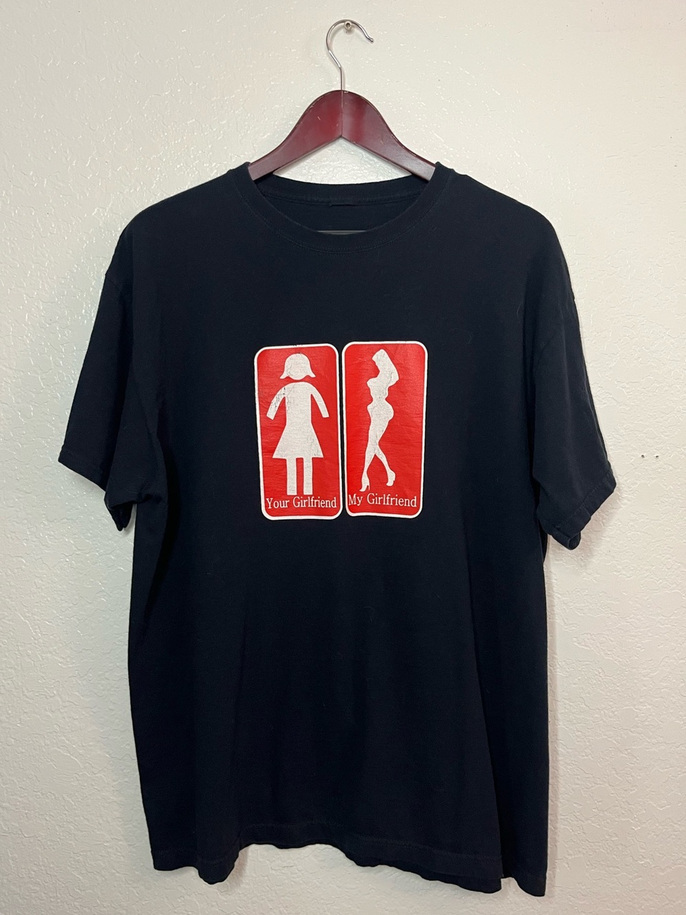 Vintage Y2K “Your Girlfriend vs. My Girlfriend” Graphic Tee Size Large